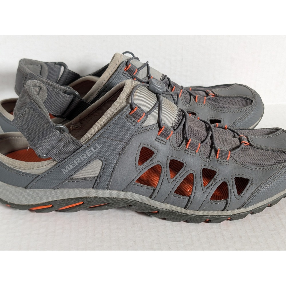 Merrell Castle Rock Sport Sandals Men's 9 Gray Orange Hiking Water